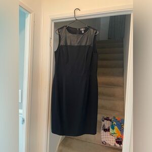 Black dress with faux leather top
